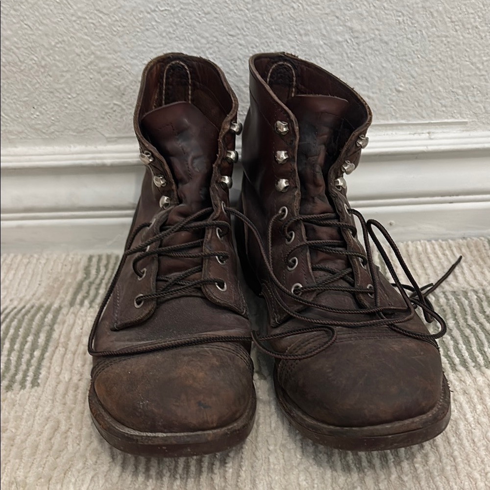 Red Wing Shoes Brown Leather Work Boots